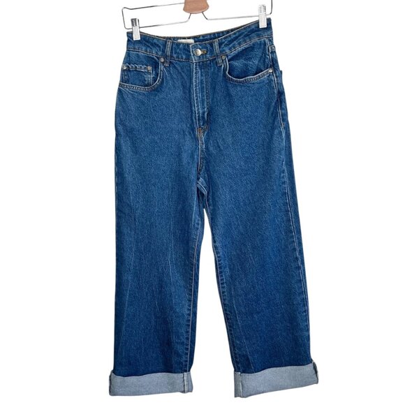 Pilcro Anthropologie Womens Austyn Cropped Wide Leg Denim Jeans Size 32 - Picture 1 of 11